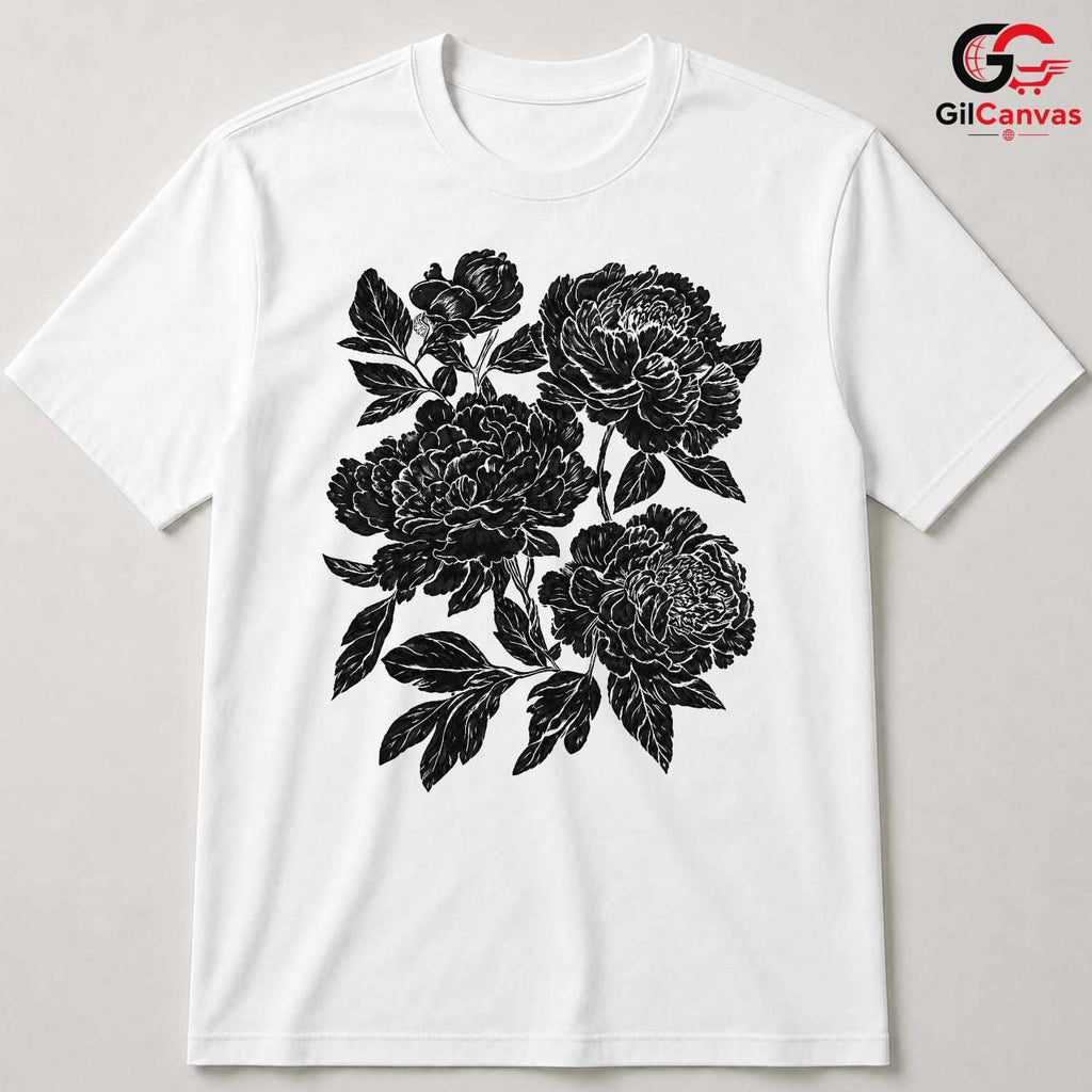Black Floral Garden T-Shirt Unisex Fashionable Mothers Day Gift Graphic Shirt