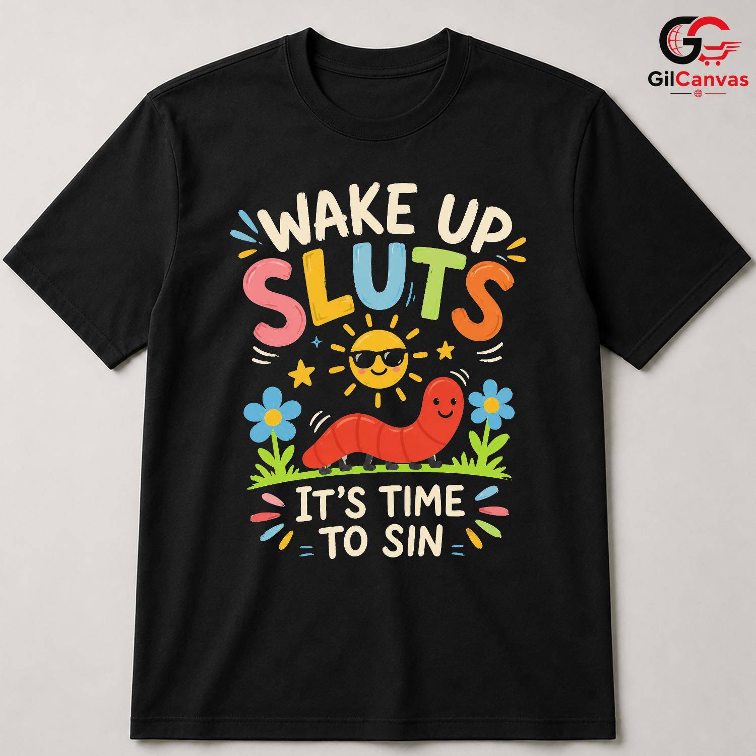Cartoon Caterpillar T-Shirt Men Women Party Lover Funny Insect Graphic Shirt