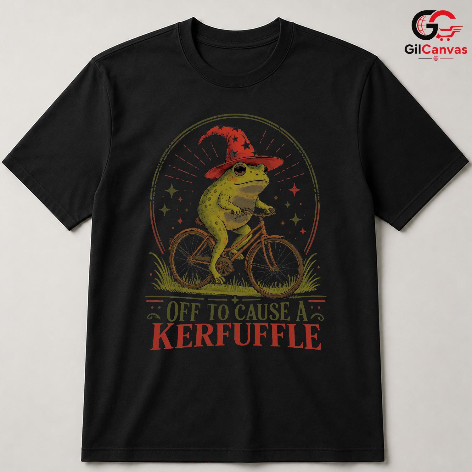 Cause A Kerfuffle Frog T-Shirt Unisex Fun Adventure Wear Humorous Graphic Shirt