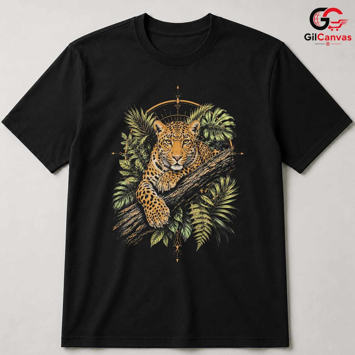 Cool Leopard Animal Lover T-Shirt Jungle Adventure Unisex Graphic Tee Gift
