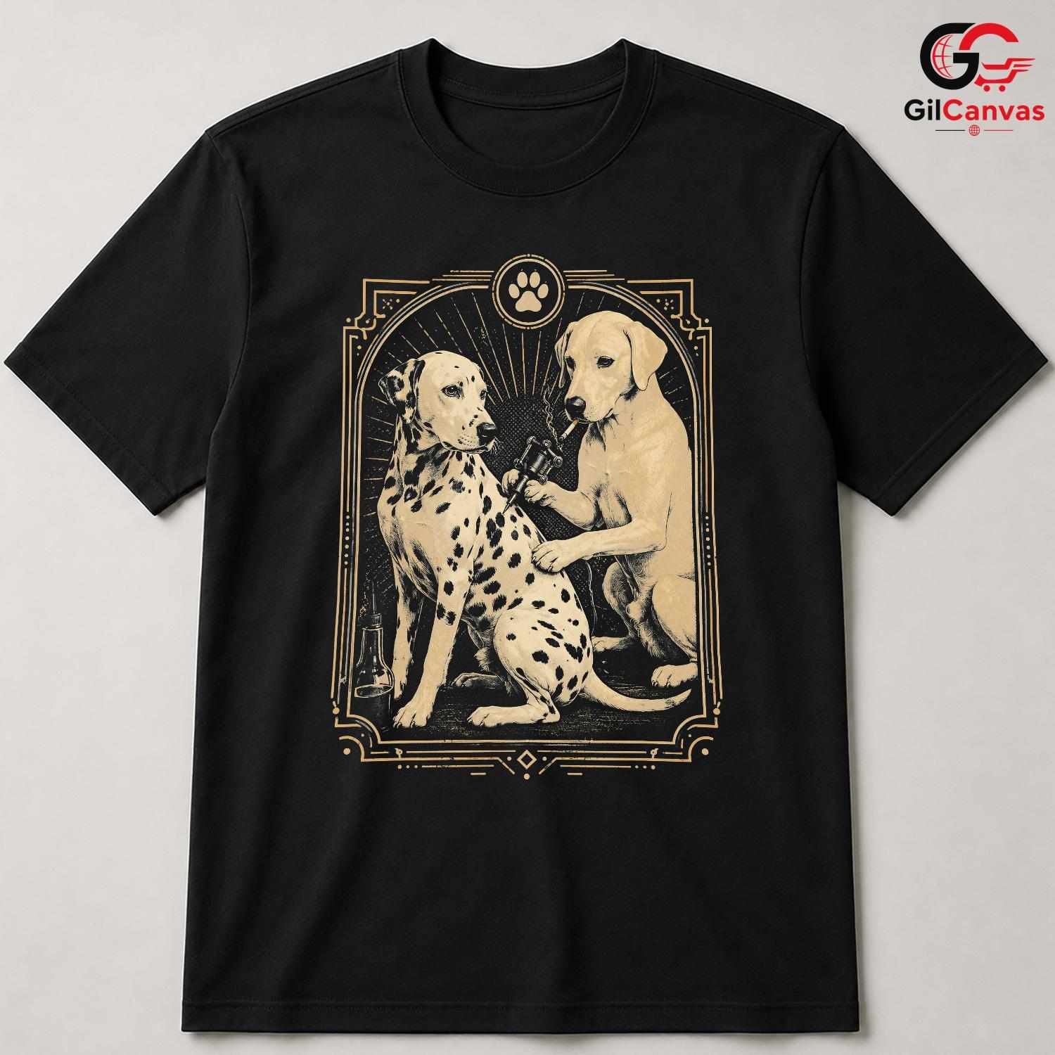 Custom Dalmatian Dog T-Shirt Pet Lover Owner Unisex Graphic Casual Apparel