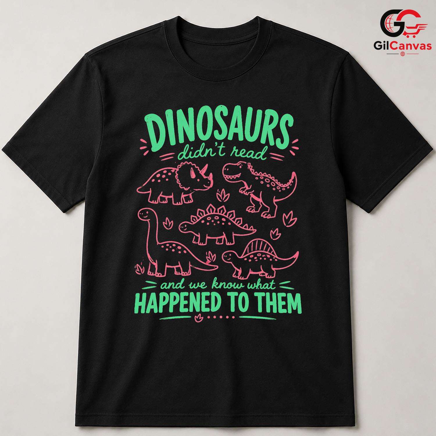Cute Dinosaur Art Kids T-Shirt Fun Birthday Party Unisex Graphic Apparel