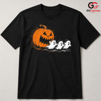 Cute Ghost Pumpkin T-Shirt Halloween Perfect Kids Fun Graphic Tee Boys Girls