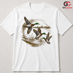 Flying Ducks Wildlife T-Shirt Men Women Outdoor Enthusiast Nature Graphic Tee