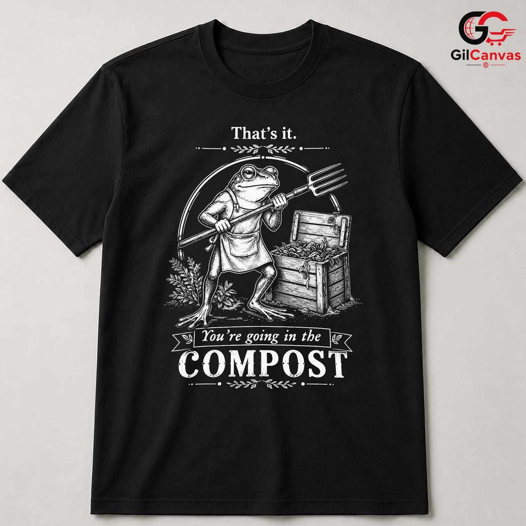 Funny Eco Compost Frog T-Shirt Unisex Gardening Lover Humorous Botanical Graphic