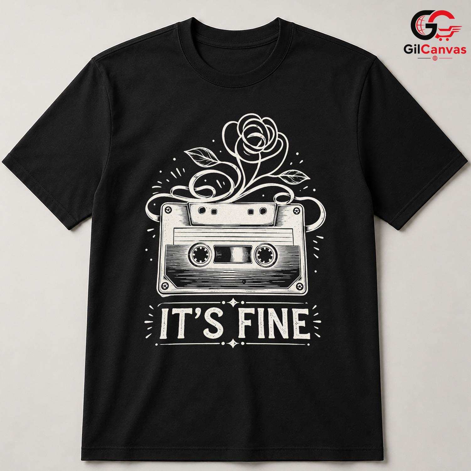 Retro Cassette Music T-Shirt Men Women Casual Vintage Design Fun Gift Apparel