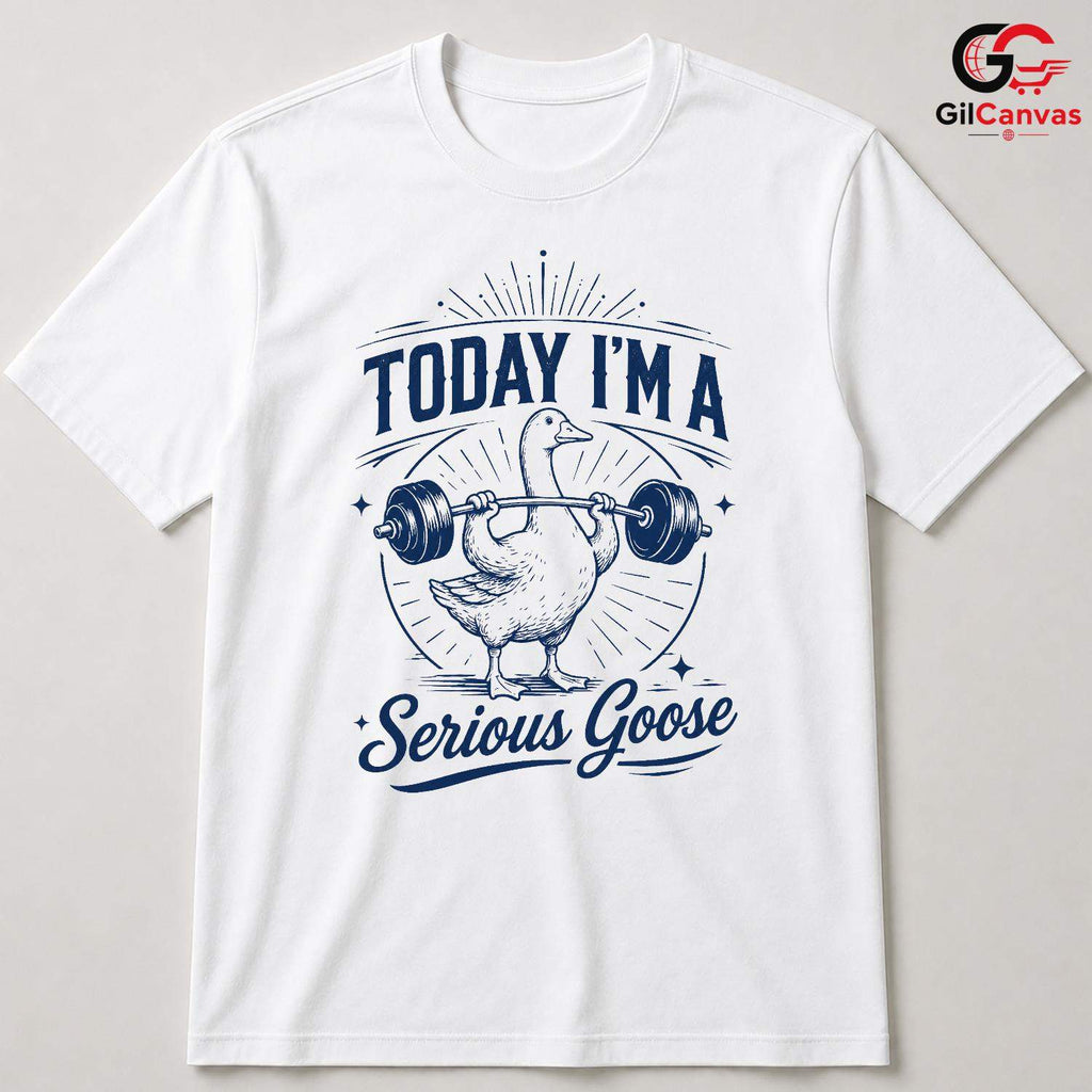 Serious Goose Gym T-Shirt Unisex Fitness Enthusiast Funny Gag Gift Graphic Shirt