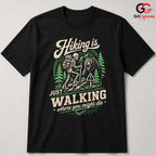 Skeleton Bear Hiking T-Shirt Men Women Outdoor Adventure Trail Hiker Graphic Shirt