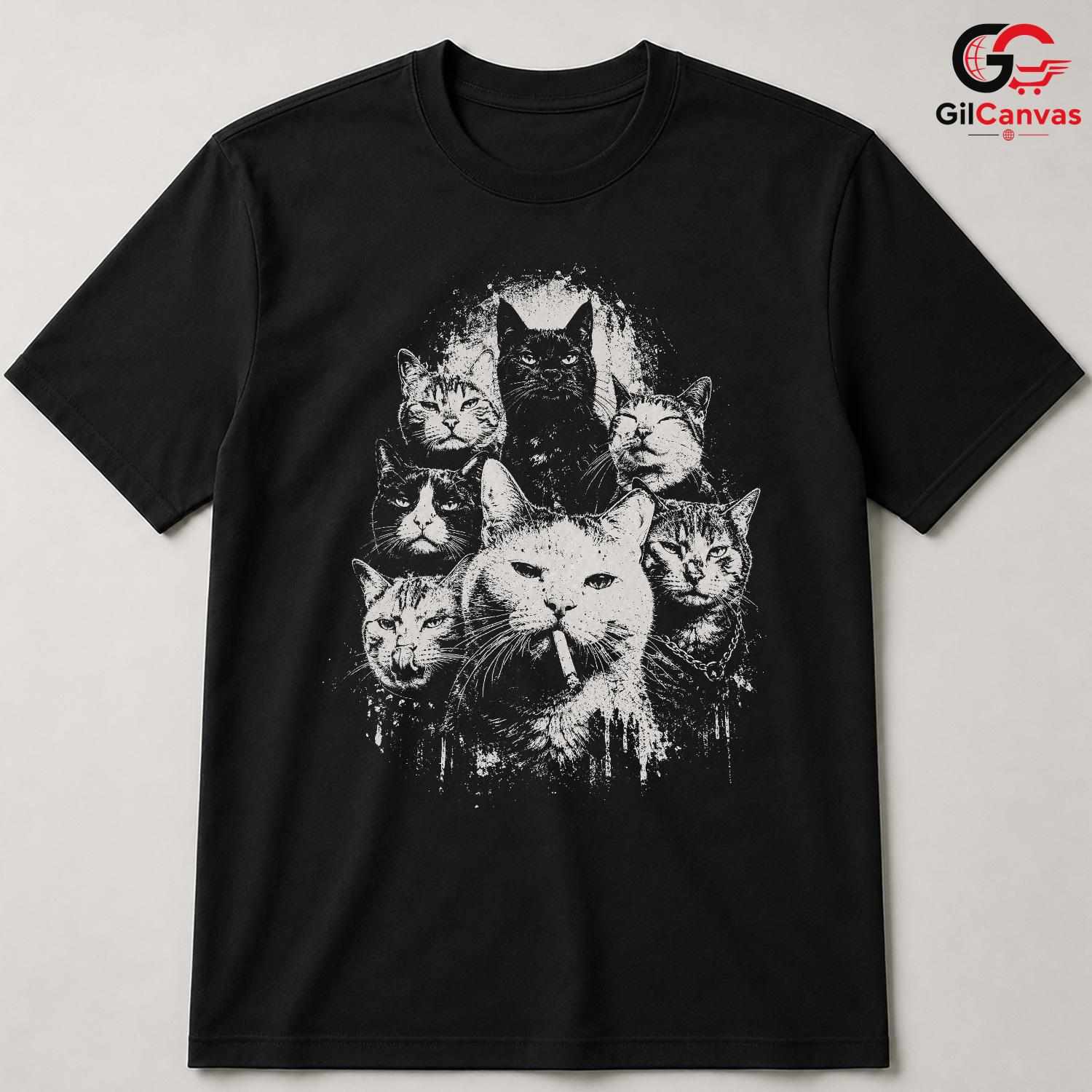Stylish Cool Cat Graphic T-Shirt Feline Lover Event Unisex Casual Apparel