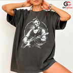 Abraham Lincoln Guitar T-Shirt Vintage Rock Band Music Unisex Graphic Tee