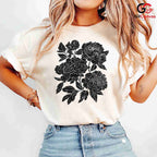 Black Floral Garden T-Shirt Unisex Fashionable Mothers Day Gift Graphic Shirt