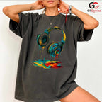 Colorful Music T-Shirt Unisex Teen Music Lover Fan Casual Graphic Apparel Shirt