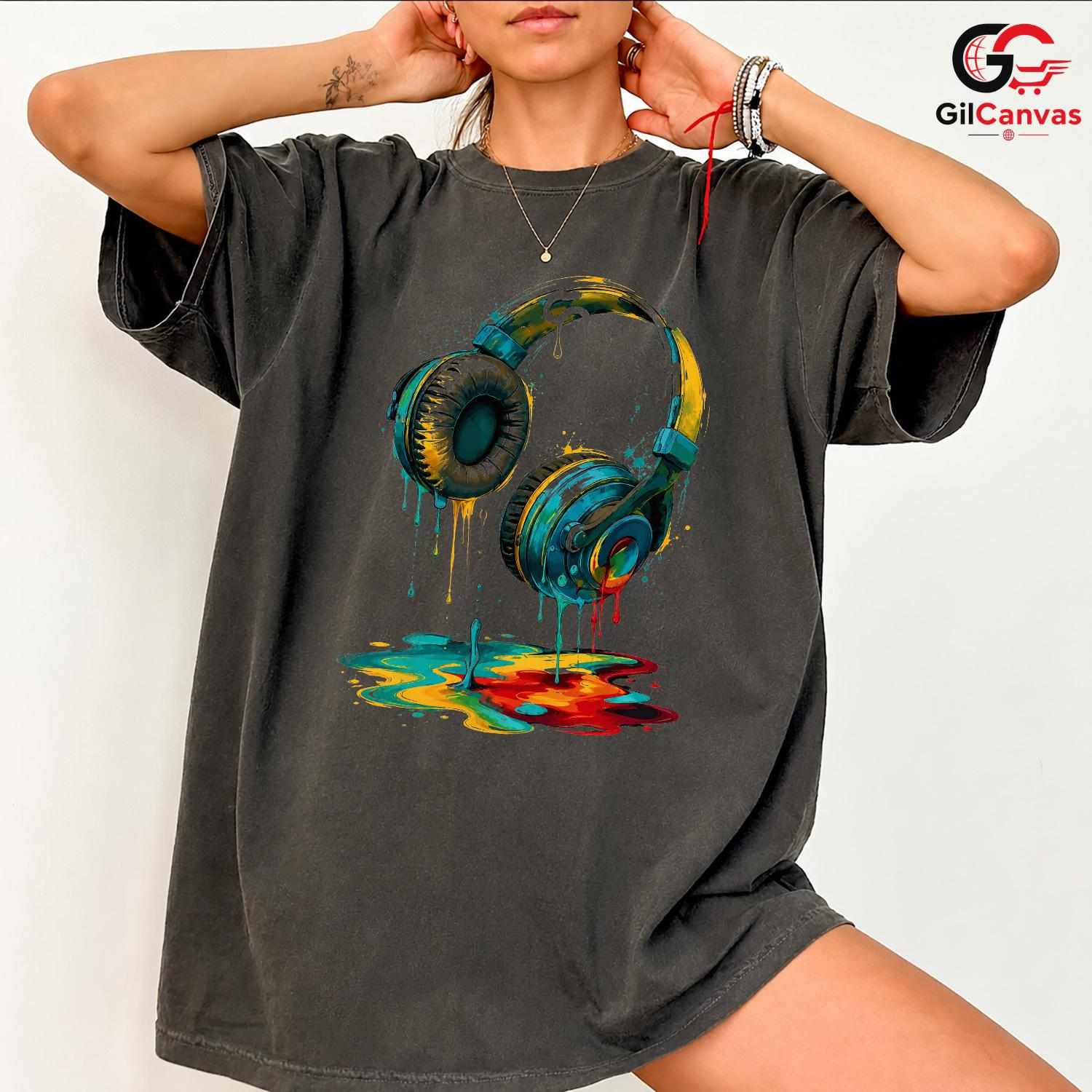 Colorful Music T-Shirt Unisex Teen Music Lover Fan Casual Graphic Apparel Shirt