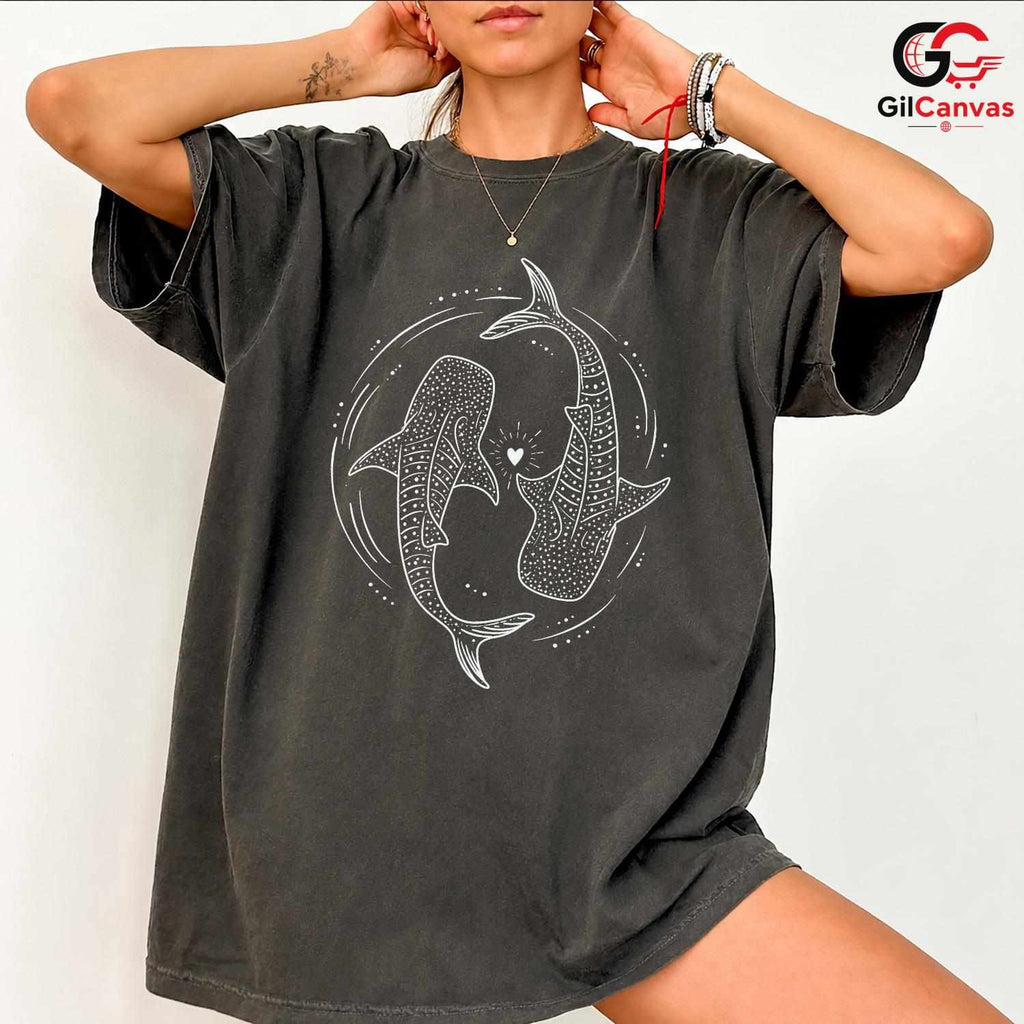 Cute Ocean Lover Shark T-Shirt Men Women Perfect Gift Occasion Marine Graphic