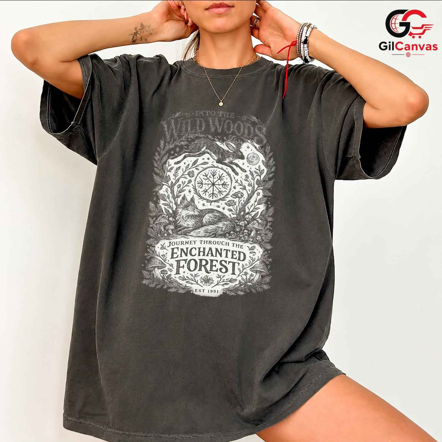 Forest Animal T-Shirt Men Women Outdoor Enthusiast Nature Graphic Apparel Tee