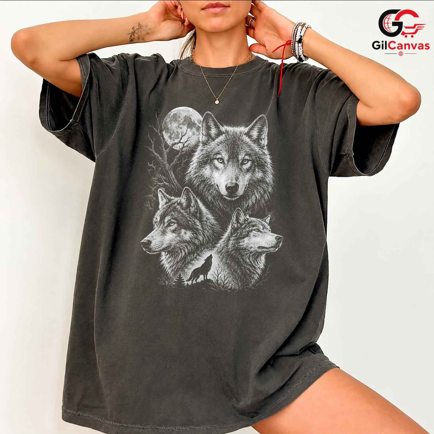 Halloween Wolf Graphic Tee Animal Nature Fan Perfect Gift Men Women Apparel