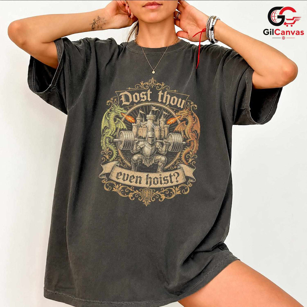 Hoist Gym Fitness T-Shirt Men Women Knight Weightlifting Fun Gift Graphic Tee