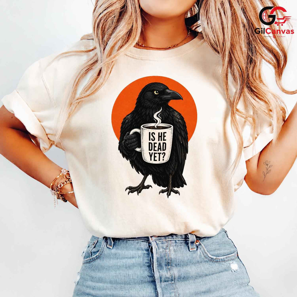 Vintage Halloween Raven Tee Quirky Gift Design Perfect For Men Women Apparel
