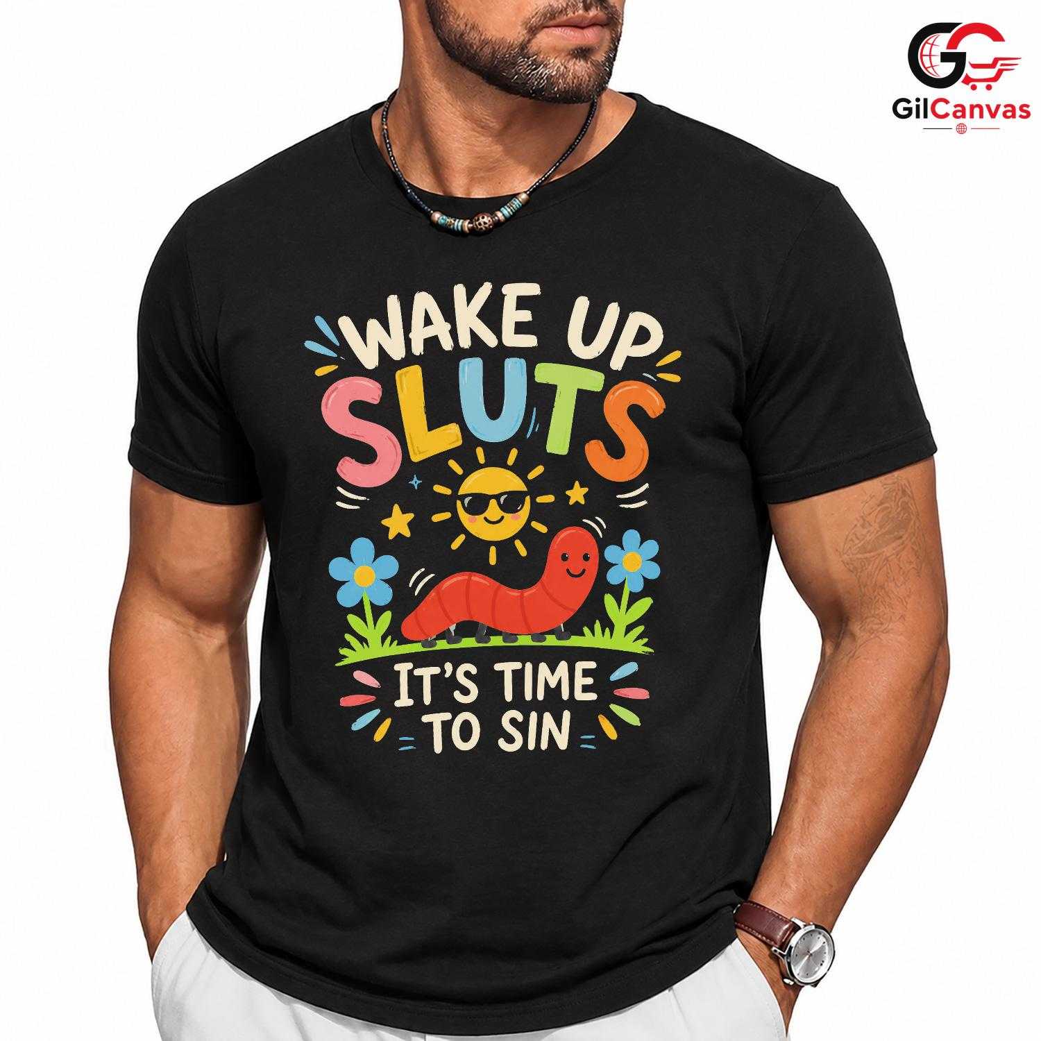 Cartoon Caterpillar T-Shirt Men Women Party Lover Funny Insect Graphic Shirt