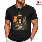 Cats Playing Poker T-Shirt Unisex Humorous Animal Lover Card Graphic Apparel