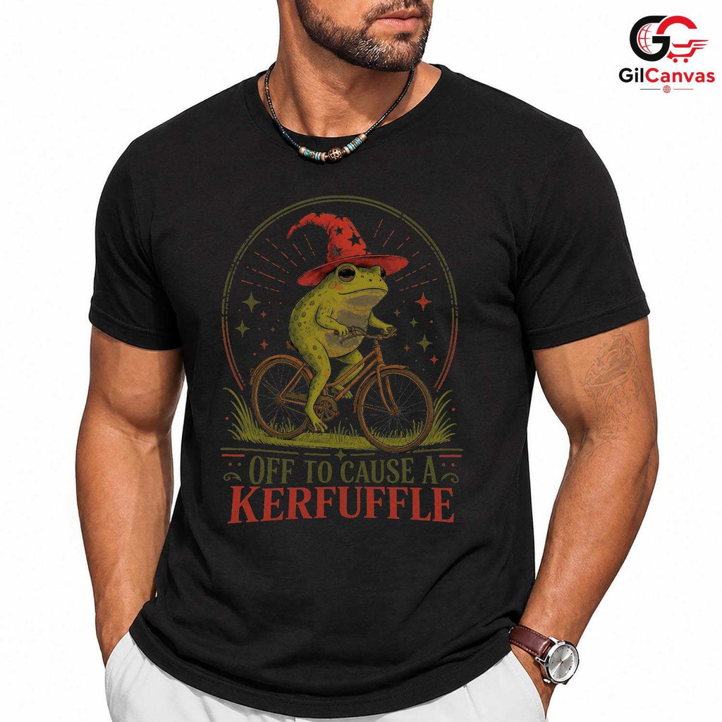 Cause A Kerfuffle Frog T-Shirt Unisex Fun Adventure Wear Humorous Graphic Shirt