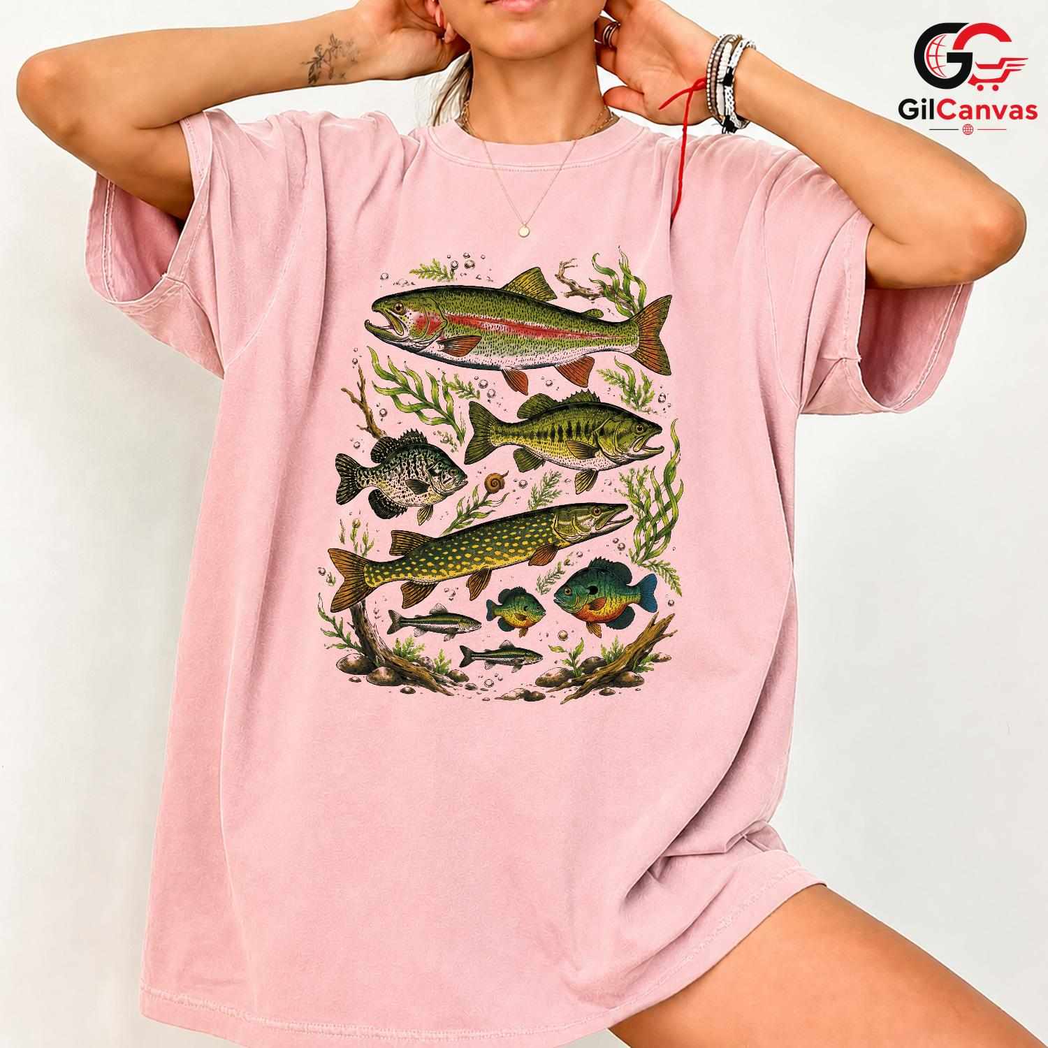 Colorful Fish Outdoor T-Shirt Unisex Fishing Activity Perfect Angler Graphic Apparel