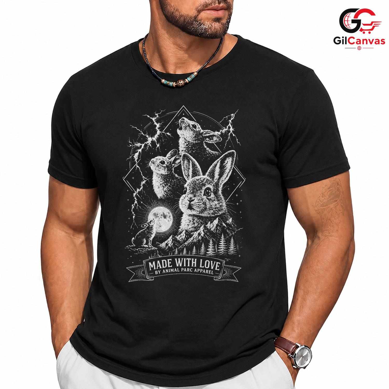 Earth Day Rabbit T-Shirt Unisex Cute Animal Lover Wildlife Graphic Casual Apparel