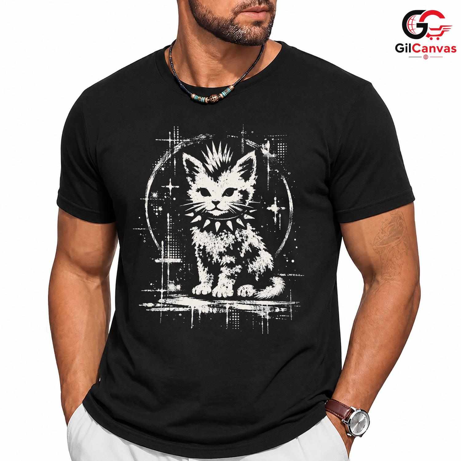 Festive Cute Cat T-Shirt Men Women Animal Lover Festival Casual Apparel Graphic
