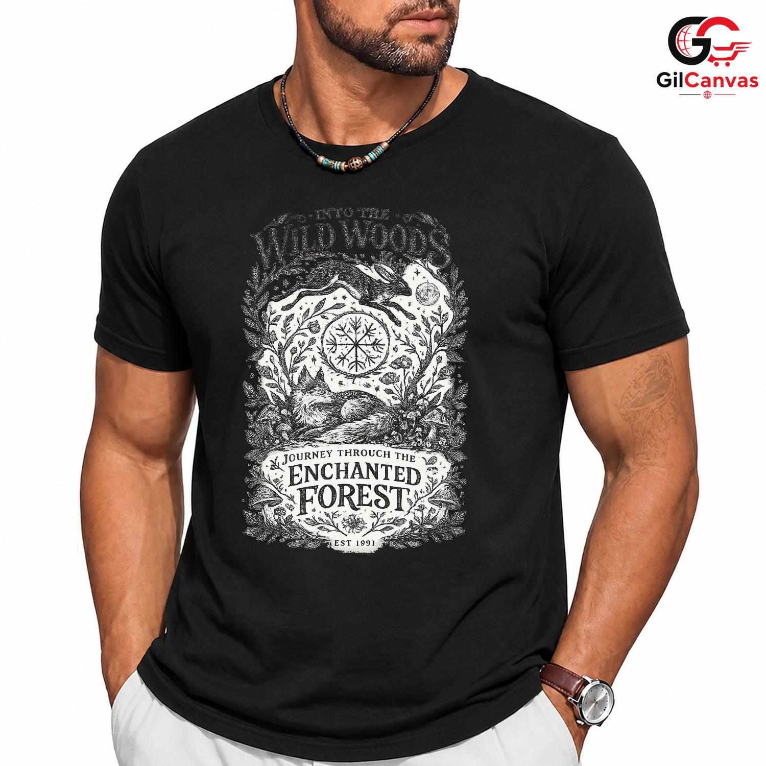 Forest Animal T-Shirt Men Women Outdoor Enthusiast Nature Graphic Apparel Tee