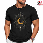 Golden Moon Astrology Tee Shirt Celestial Star Lover Unisex Graphic Apparel