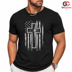 Patriotic Cross T-Shirt Unisex Faith Believer Custom Religious Casual Apparel