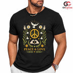 Peace Love Floral Dove T-Shirt Unisex Event Graphic Apparel Inspiring Nature Shirt