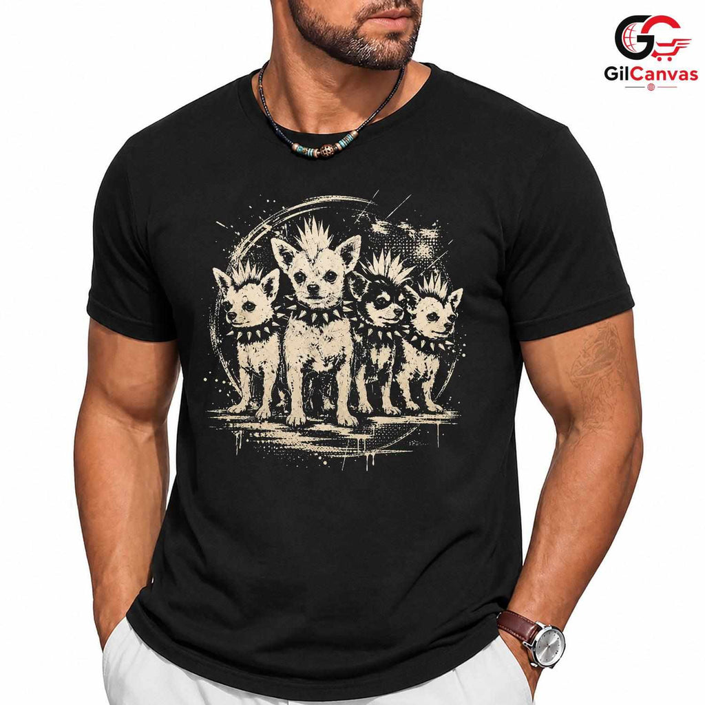 Punk Chihuahua Graphic T-Shirt Cute Animal Pet Lover Unisex Birthday Gift