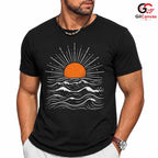 Sunrise Beach Ocean Wave T-Shirt Summer Fun Vacation Unisex Graphic Apparel