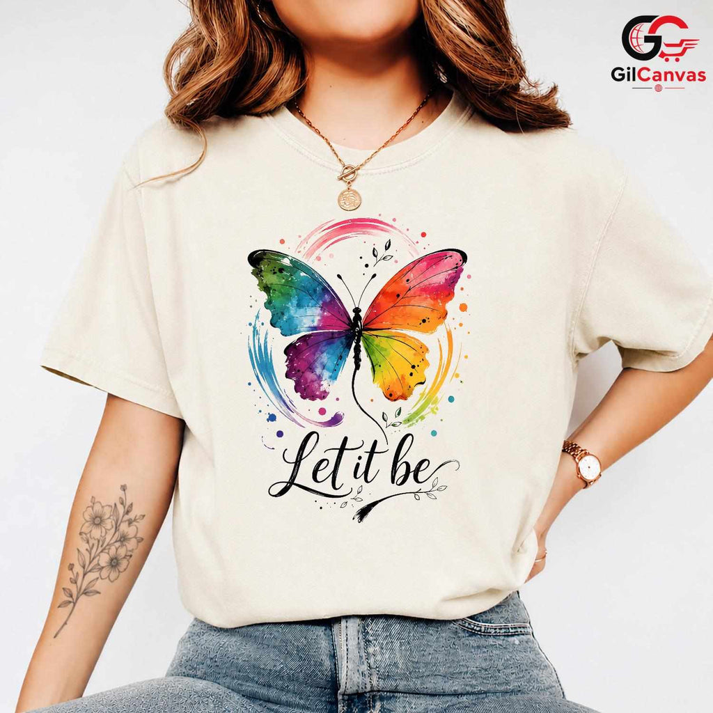 Colorful Butterfly T-Shirt Spring Art Nature Lover Unisex Graphic Tee Gift