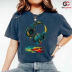 Colorful Music T-Shirt Unisex Teen Music Lover Fan Casual Graphic Apparel Shirt