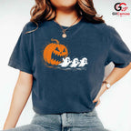 Cute Ghost Pumpkin T-Shirt Halloween Perfect Kids Fun Graphic Tee Boys Girls
