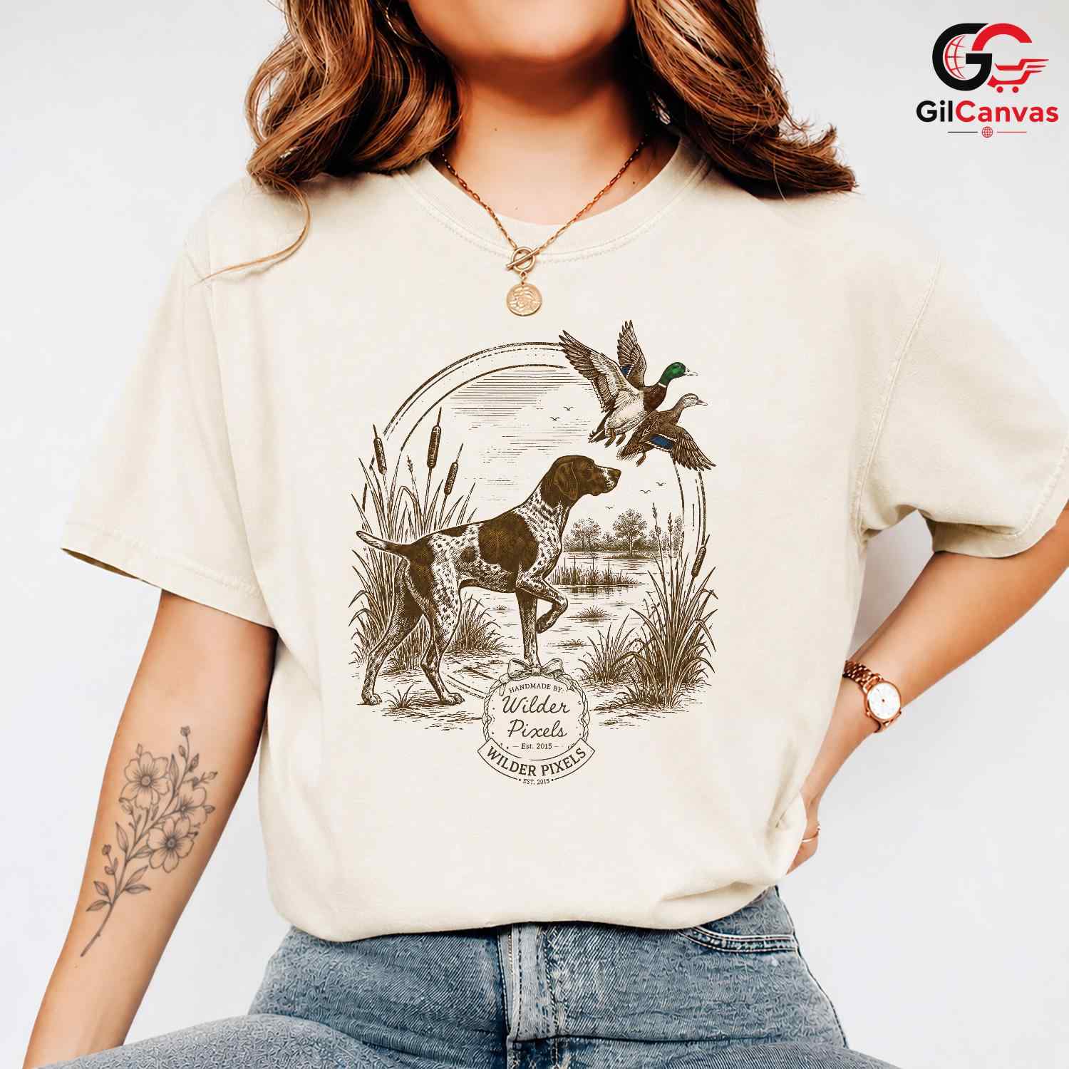 Dog Hunting Season T-Shirt Unisex Pet Lover Illustration Casual Graphic Apparel