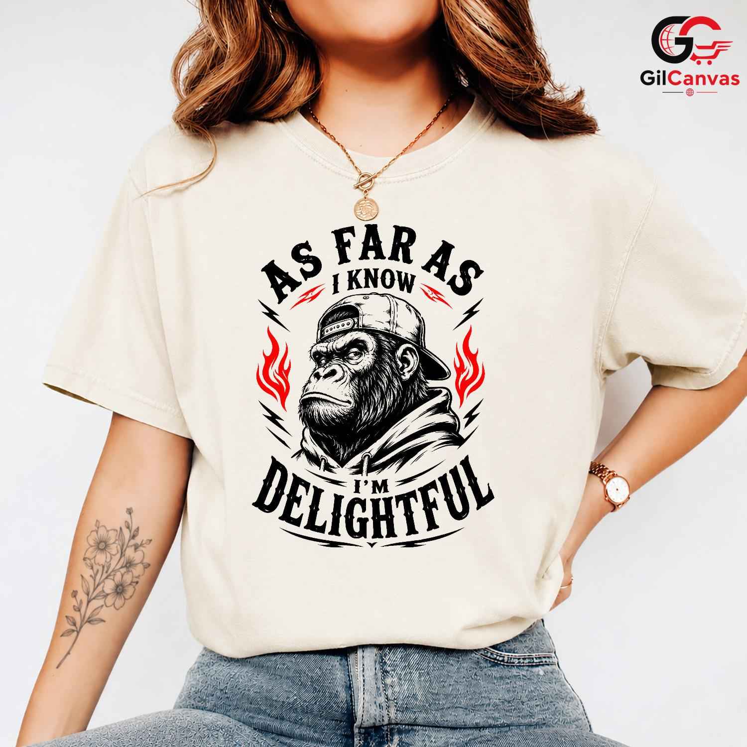 Funny Gorilla Graphic T-Shirt Unisex Birthday Celebration Primate Lover Fun Tee