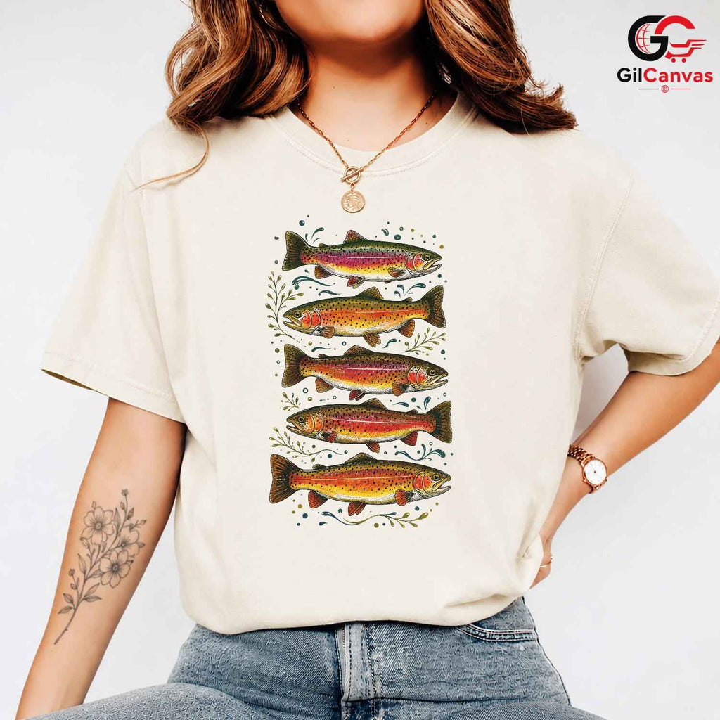 Vintage Eco Friendly Fish T-Shirt Nature Summer Adventure Unisex Apparel