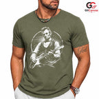 Abraham Lincoln Guitar T-Shirt Vintage Rock Band Music Unisex Graphic Tee
