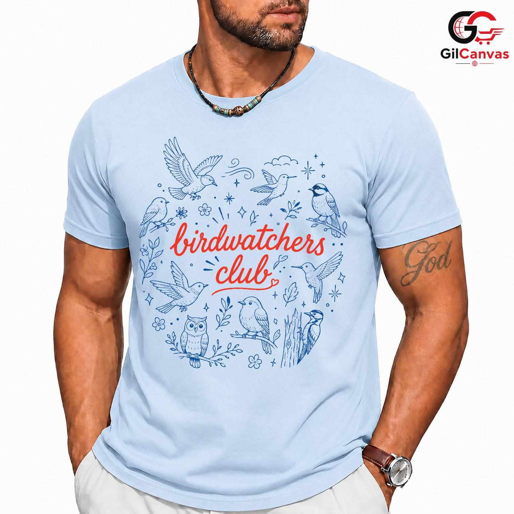 Birdwatchers Club T-Shirt Unisex Nature Enthusiast Wildlife Graphic Apparel