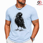 Black Raven Halloween T-Shirt Unisex Spooky Bird Design Graphic Apparel Fun Tee