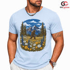Custom Bigfoot Nature T-Shirt Outdoor Enthusiast Unisex Graphic Apparel Tee