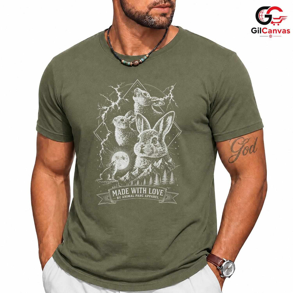 Earth Day Rabbit T-Shirt Unisex Cute Animal Lover Wildlife Graphic Casual Apparel