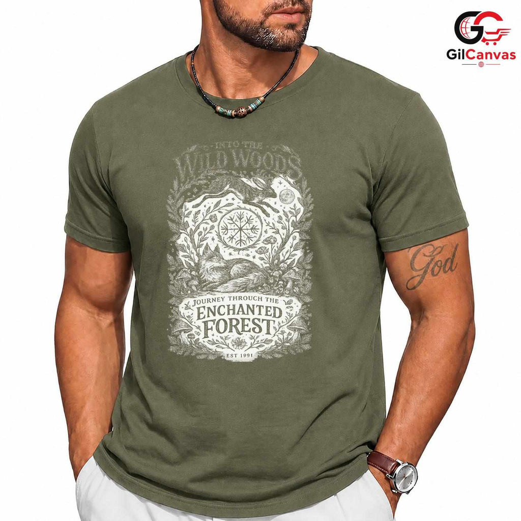 Forest Animal T-Shirt Men Women Outdoor Enthusiast Nature Graphic Apparel Tee