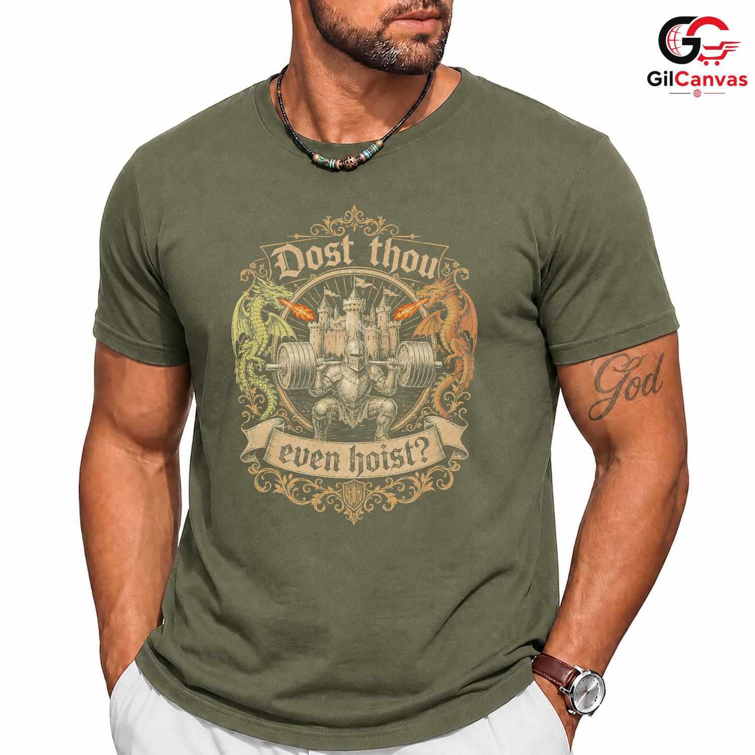 Hoist Gym Fitness T-Shirt Men Women Knight Weightlifting Fun Gift Graphic Tee