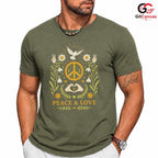 Peace Love Floral Dove T-Shirt Unisex Event Graphic Apparel Inspiring Nature Shirt
