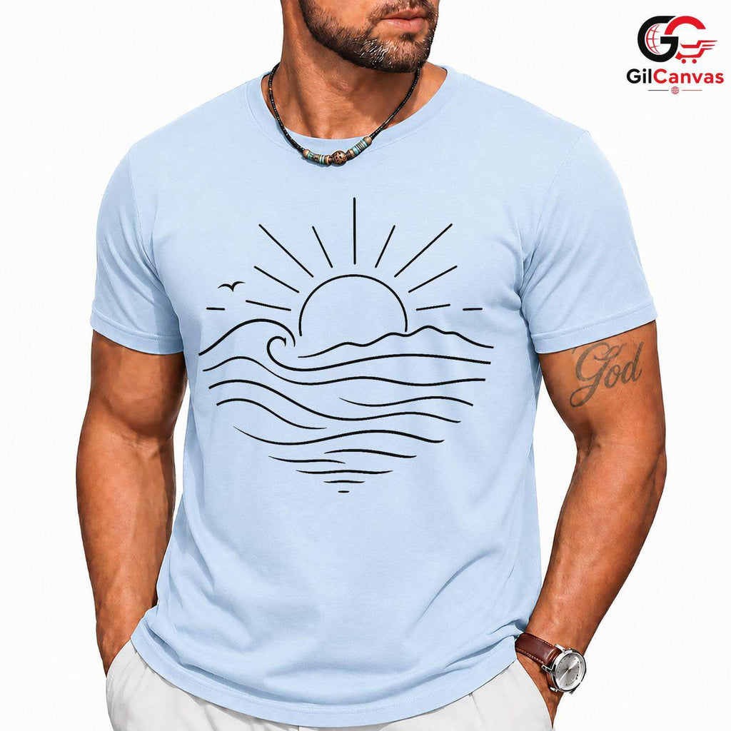 Summer Surf Sunset Tee Shirt Beach Lover Outdoor Activity Unisex Apparel