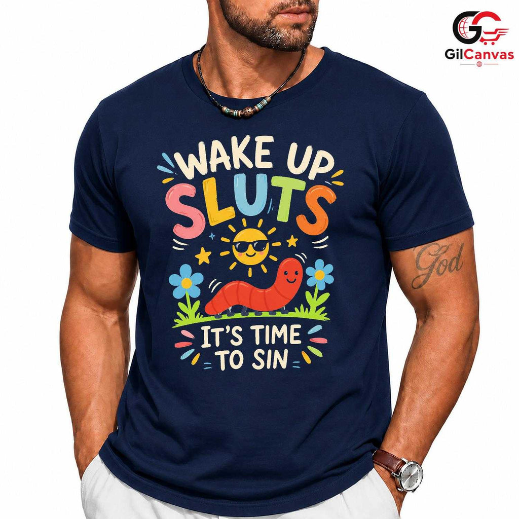 Cartoon Caterpillar T-Shirt Men Women Party Lover Funny Insect Graphic Shirt